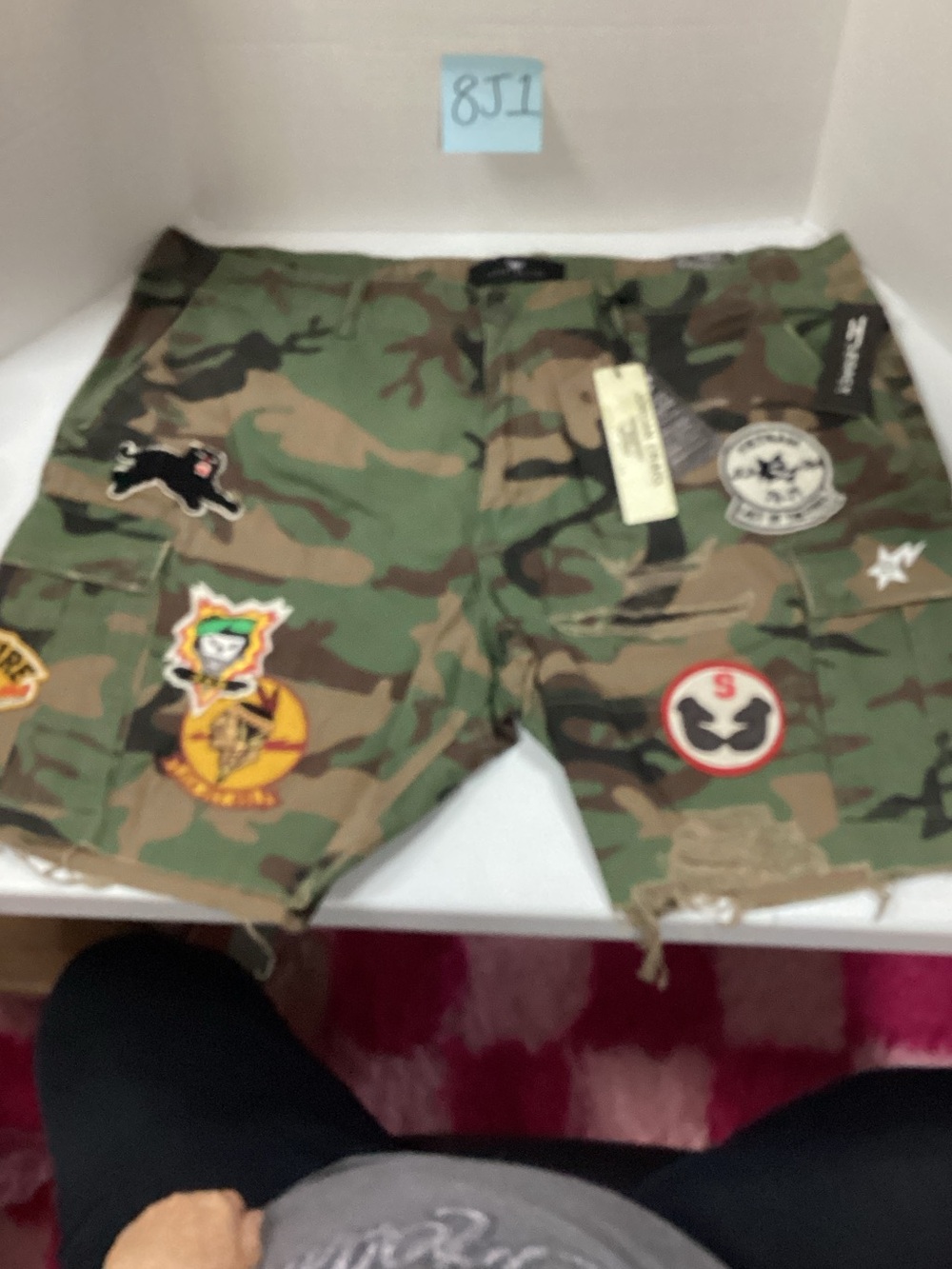 Jordan Craig Camouflage Patch Cargo Shorts - Green/Brown